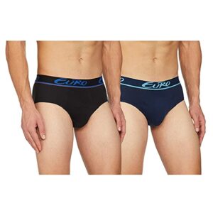 Euro Men's Cotton Brief (Color & Print May Vary) (Pack of 2) (Micra Brief Twin Pack_Assorted_90_Assorted_90 CM)