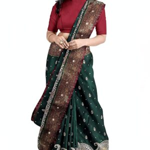 Shravanya Banarasi Saree for Wedding for Women - Sadi For Wedding 2022 - South Indian Paithani Designer Saari Bridal Work