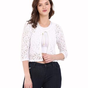 KG Best Collection Women Lace 3/4th Sleeve Shrug