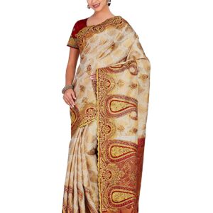 MIMOSA Women's Art Silk Saree Kanchipuram Style (Double Blouse)