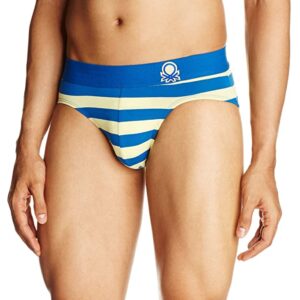 United Colors of Benetton Men's Cotton Brief (P16DI Blue/Yellow XL)-903