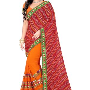 arriva fab women's Georgette saree with blouse piece
