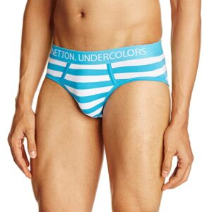 United Colors of Benetton Men's Cotton Brief (007DI White/Aqua S)